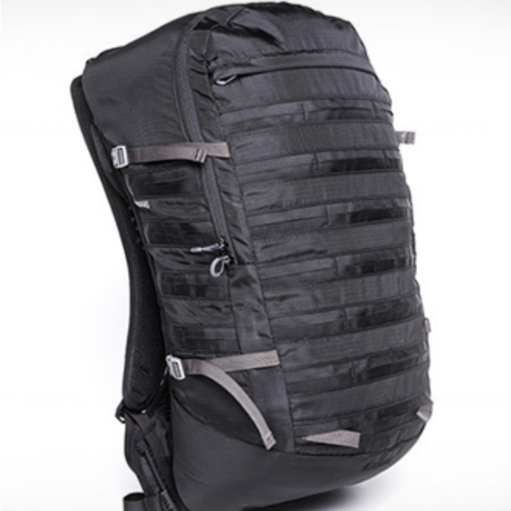 Black Tactical Backpack with MOLLE System and Padded Straps